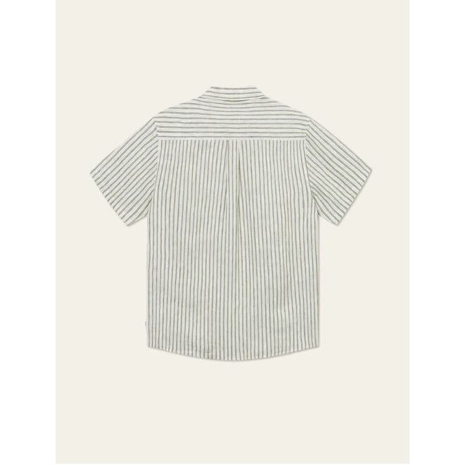 Kris Linen Shirt in  Light Ivory/Lichen Green