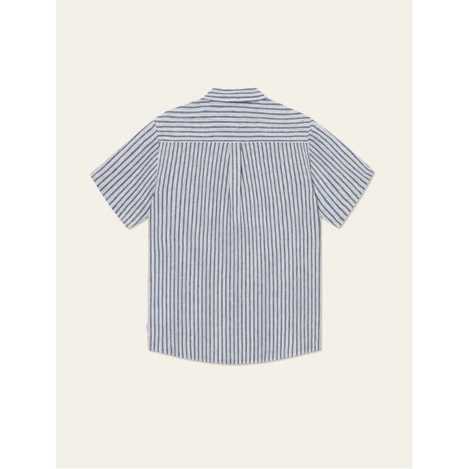 Kris Linen Shirt in Light Ivory/Blueprint