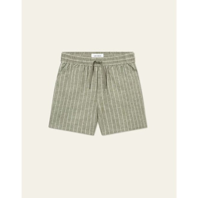 Otto Linen Shorts in Lichen Green/Light Ivory