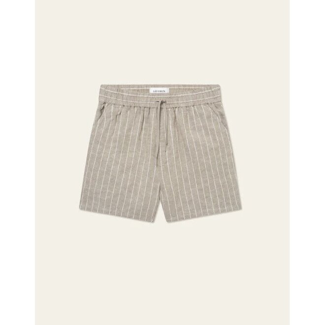 Otto Linen Shorts in Walnut/Light Ivory
