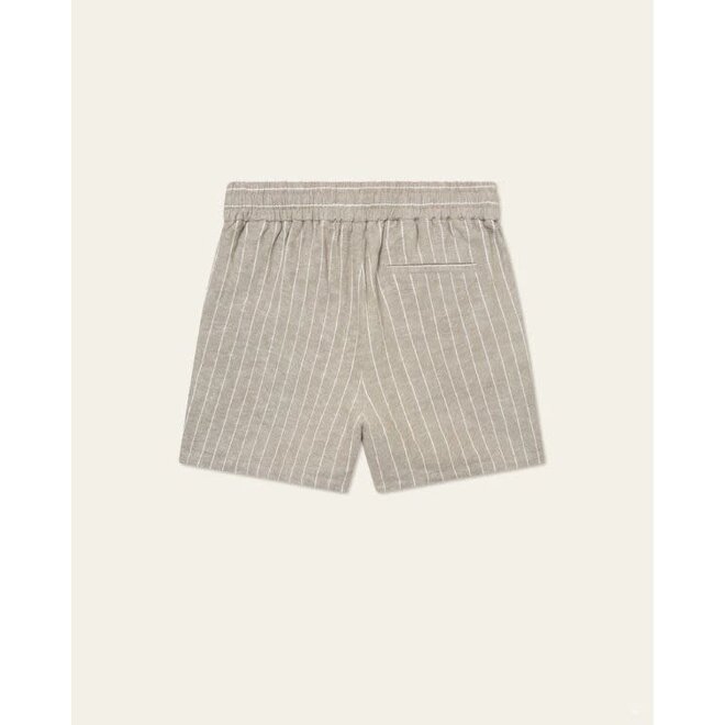Otto Linen Shorts in Walnut/Light Ivory
