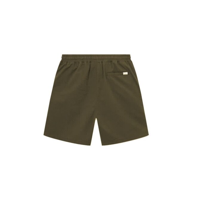 Hush Seersucker Shorts in Army