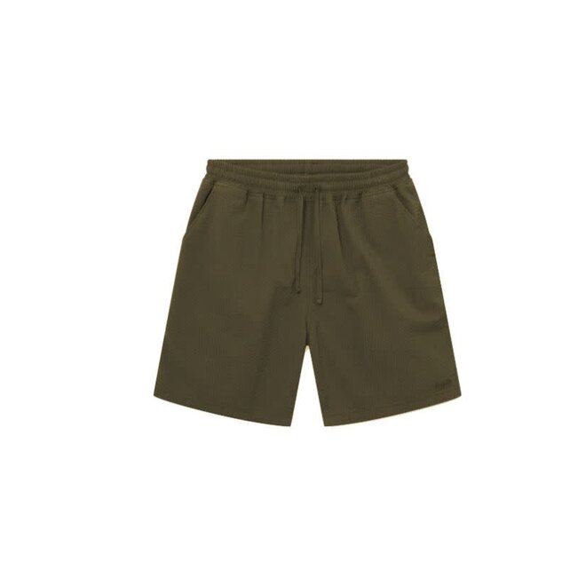 Hush Seersucker Shorts in Army