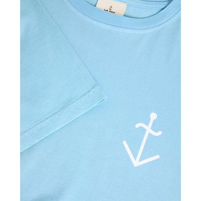 Dantas Logo Tee in Azure/Off-White
