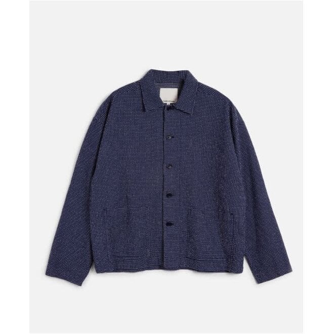 PJ Overshirt in Indigo Polka Dot