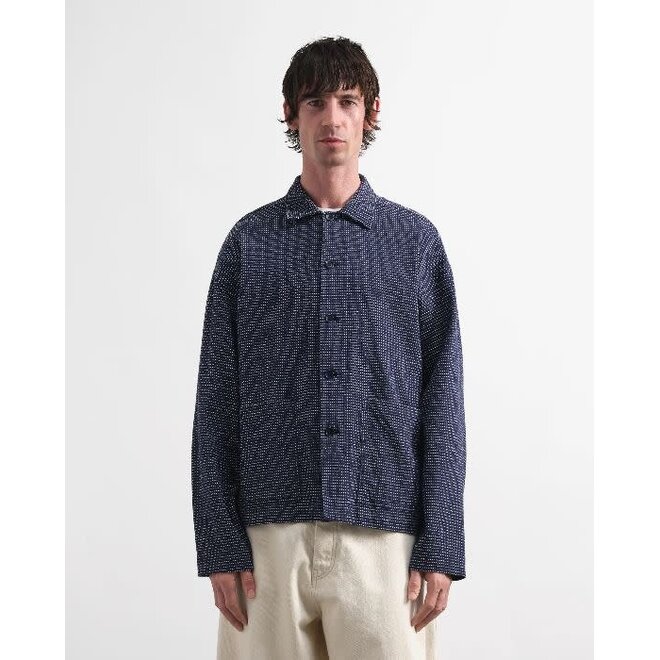 PJ Overshirt in Indigo Polka Dot
