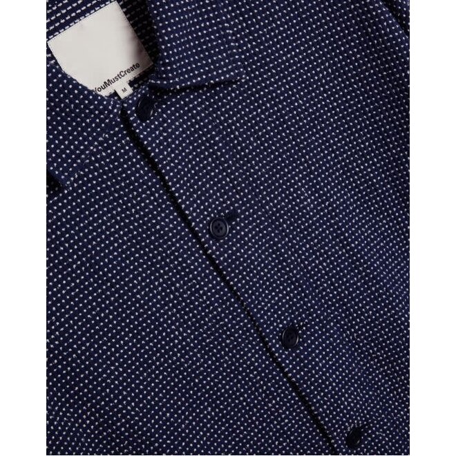 PJ Overshirt in Indigo Polka Dot