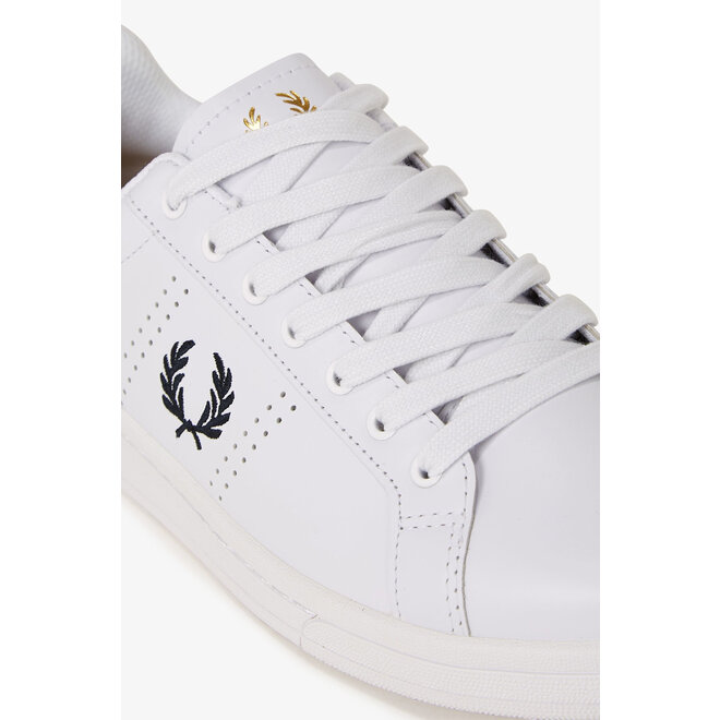 B721 Leather Trainers in White/Navy