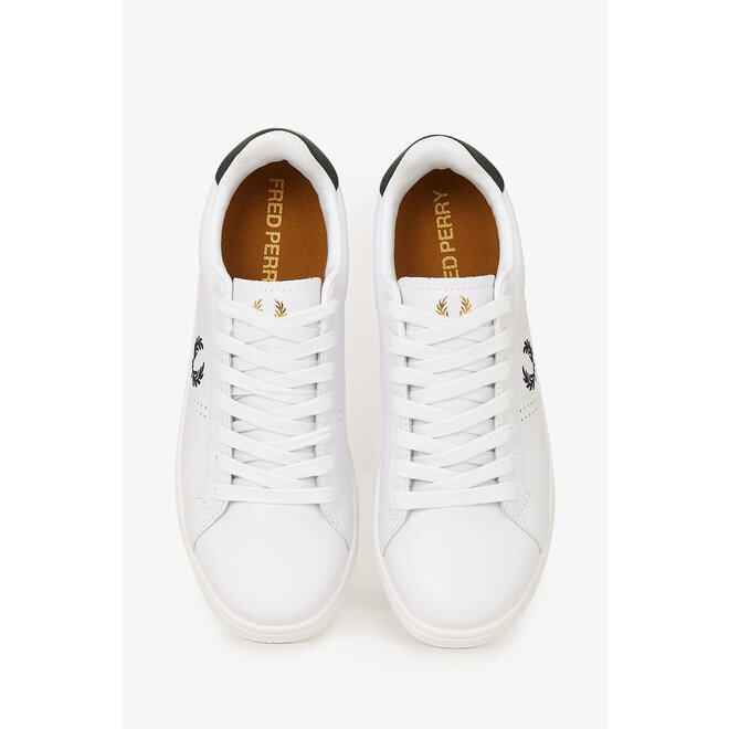 B721 Leather Trainers in White/Navy