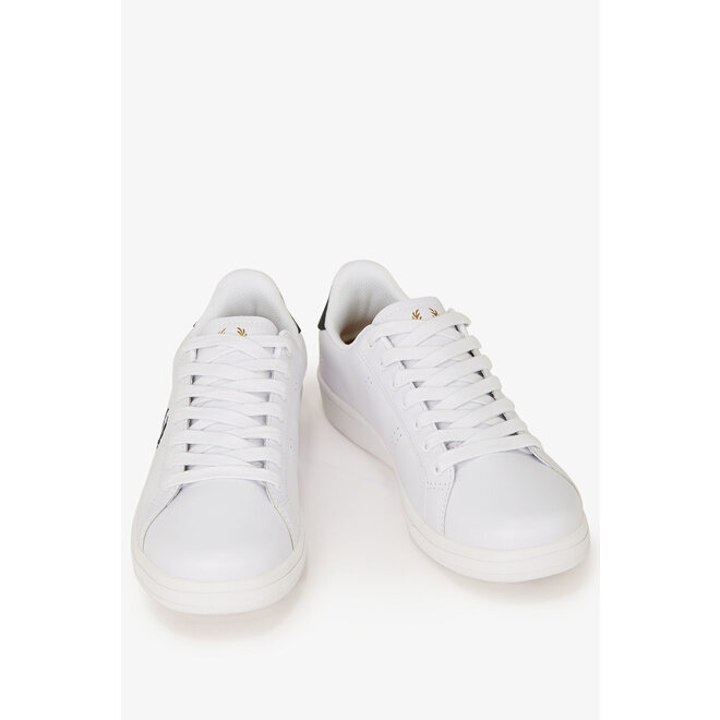 B721 Leather Trainers in White/Navy