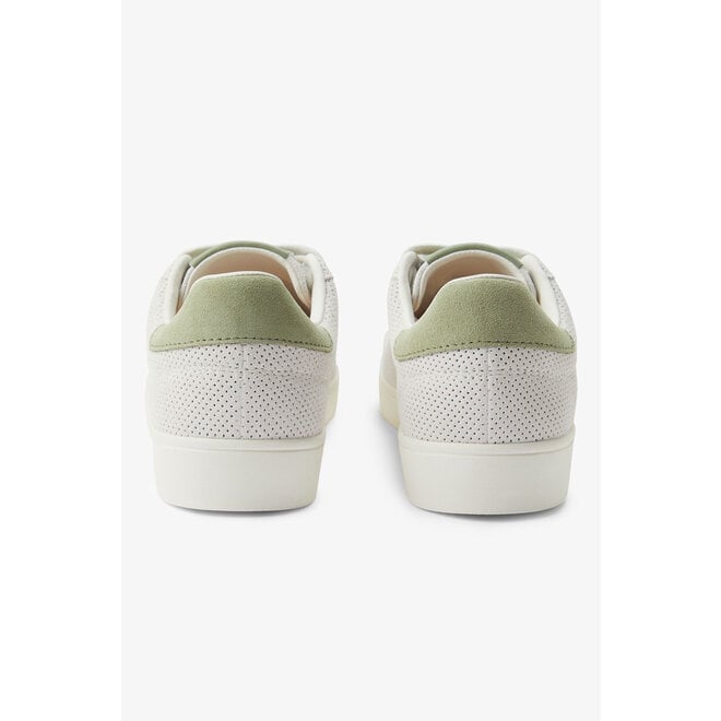 Spencer Perforated Suede Trainers in Light Ecru