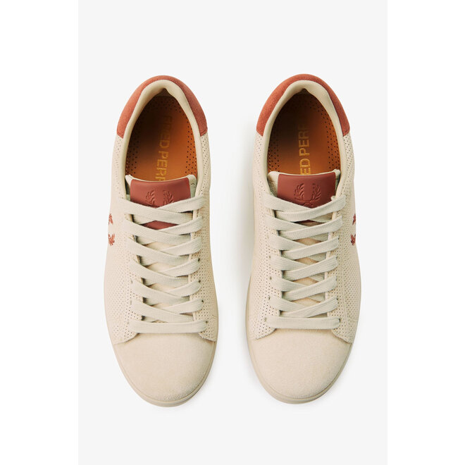 Spencer Perforated Suede Trainers in Oatmeal