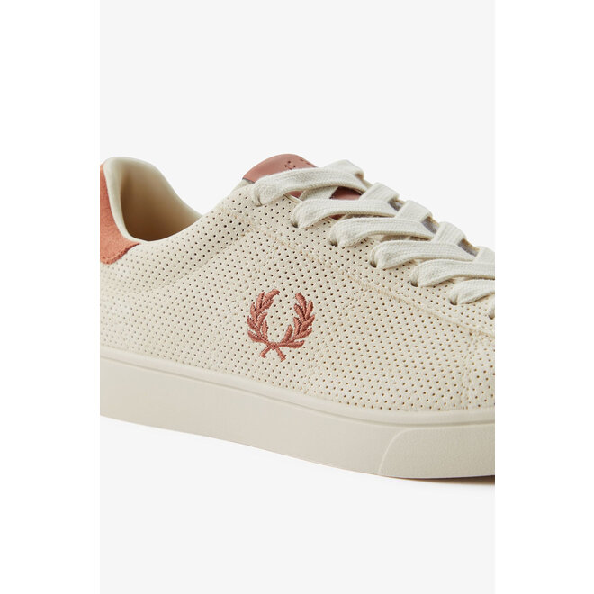 Spencer Perforated Suede Trainers in Oatmeal