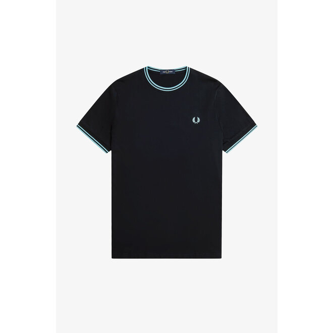 Twin Tipped T-Shirt in Navy/Mint Blue