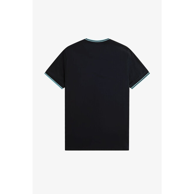 Twin Tipped T-Shirt in Navy/Mint Blue