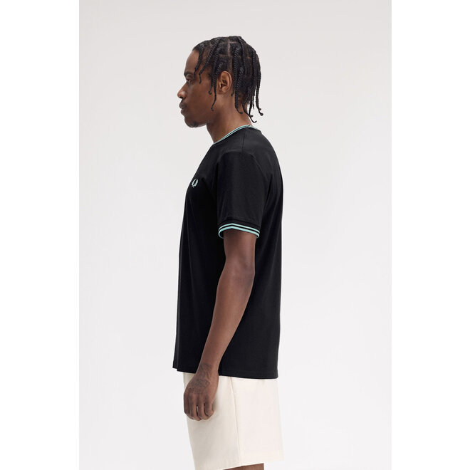 Twin Tipped T-Shirt in Navy/Mint Blue