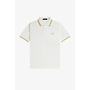 Twin Tipped Fred Perry Shirt in Snow White/Honeycomb/Honeycomb