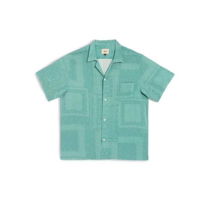 Tonal Bandana Camp Shirt in Teal