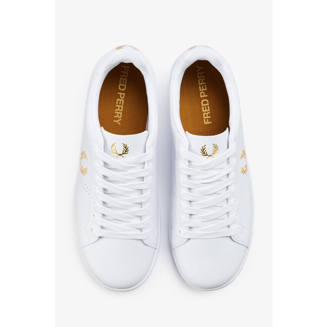 B721 Leather Trainers in White/Metallic Gold