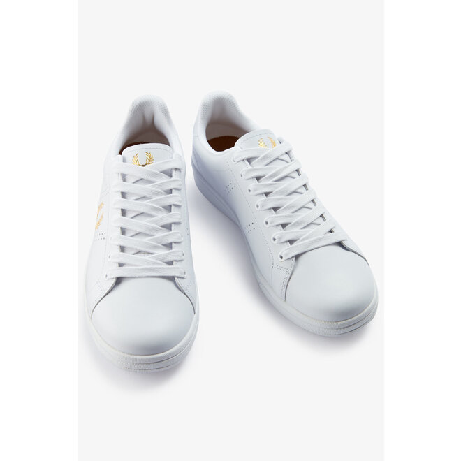 B721 Leather Trainers in White/Metallic Gold