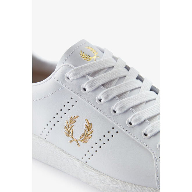B721 Leather Trainers in White/Metallic Gold