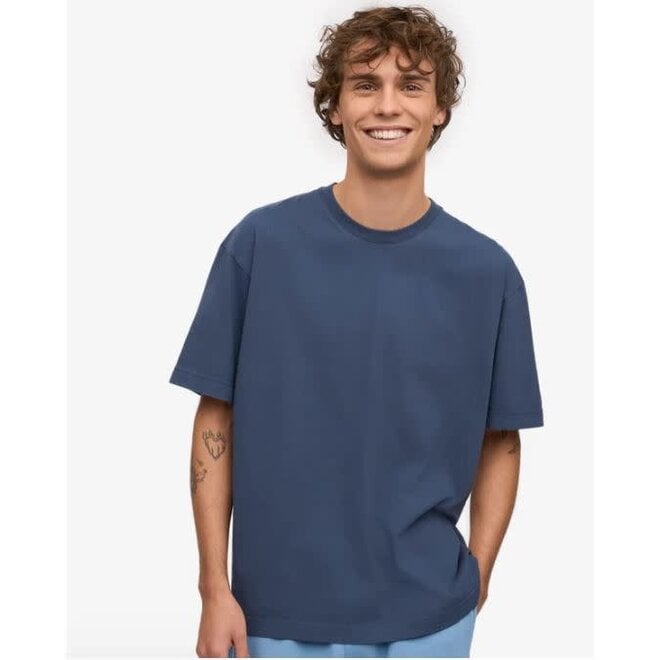 Oversized Organic T-Shirt in Petrol Blue