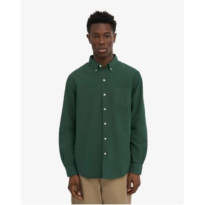 Organic Button Down Shirt in Emerald Green