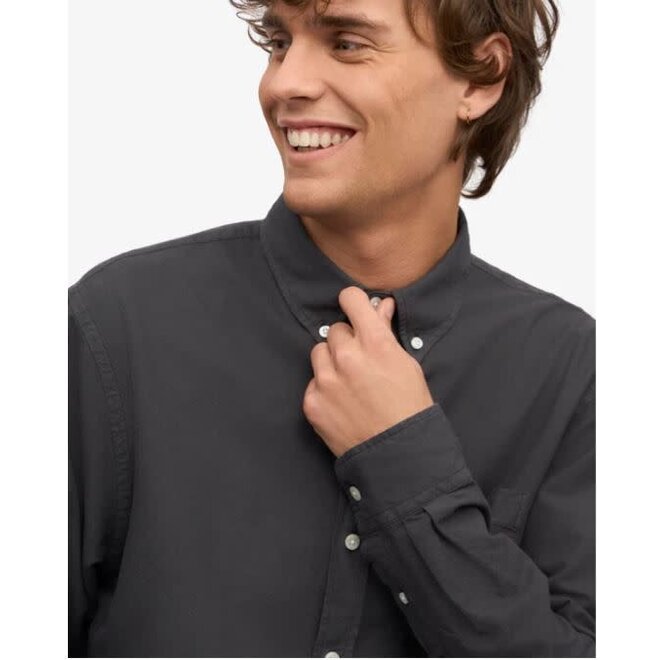Organic Button Down Shirt in Lava Grey