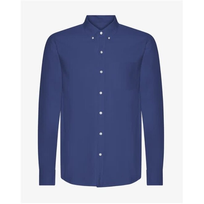 Organic Button Down Shirt in Marine Blue