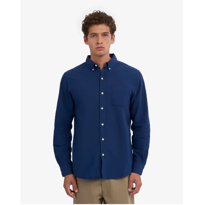 Organic Button Down Shirt in Marine Blue
