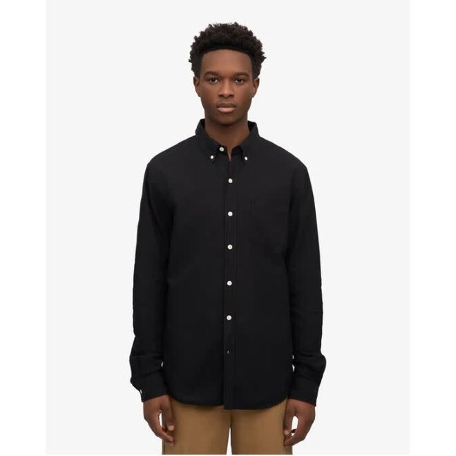 Organic Button Down Shirt in Deep Black