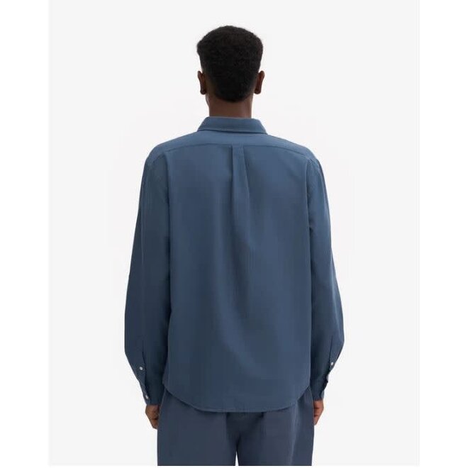 Organic Button Down Shirt in Petrol Blue