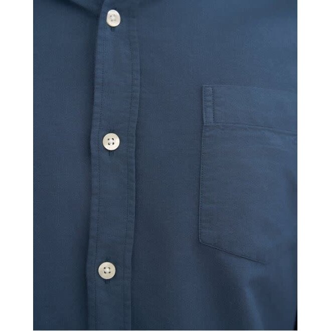 Organic Button Down Shirt in Petrol Blue