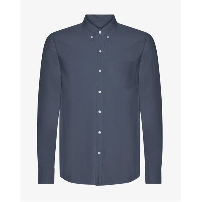 Organic Button Down Shirt in Petrol Blue
