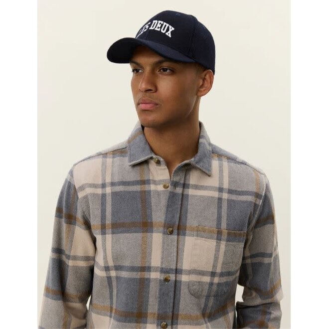 Jeremy Check Flannel Shirt in Grey Melange