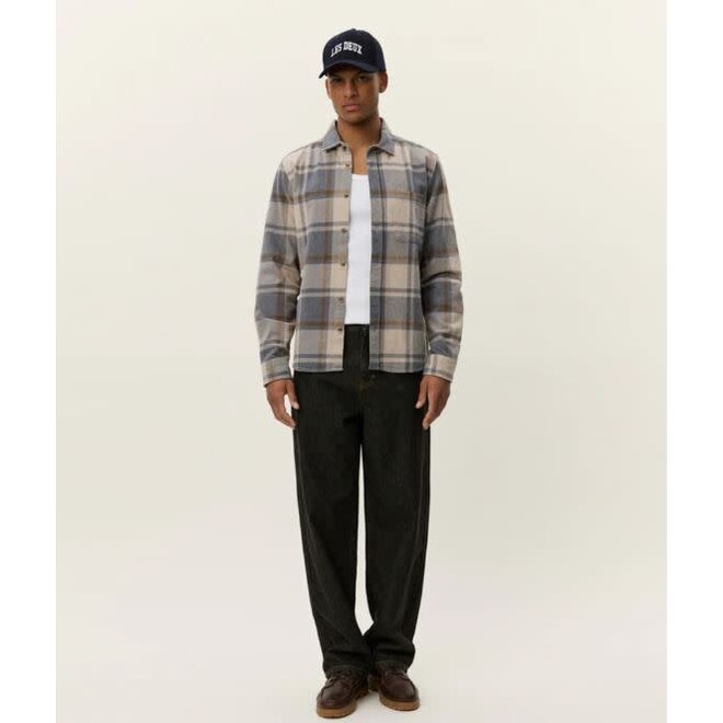 Jeremy Check Flannel Shirt in Grey Melange