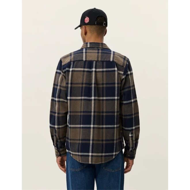 Jeremy Check Flannel Shirt in Dark Navy