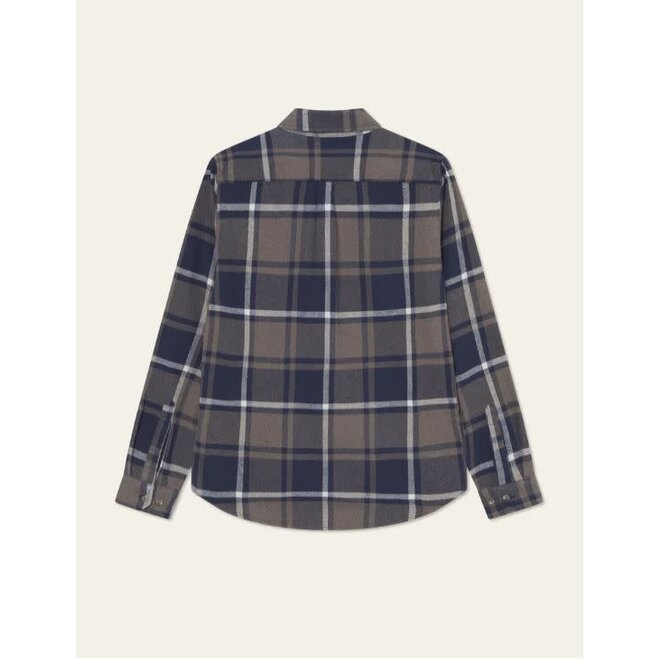 Jeremy Check Flannel Shirt in Dark Navy