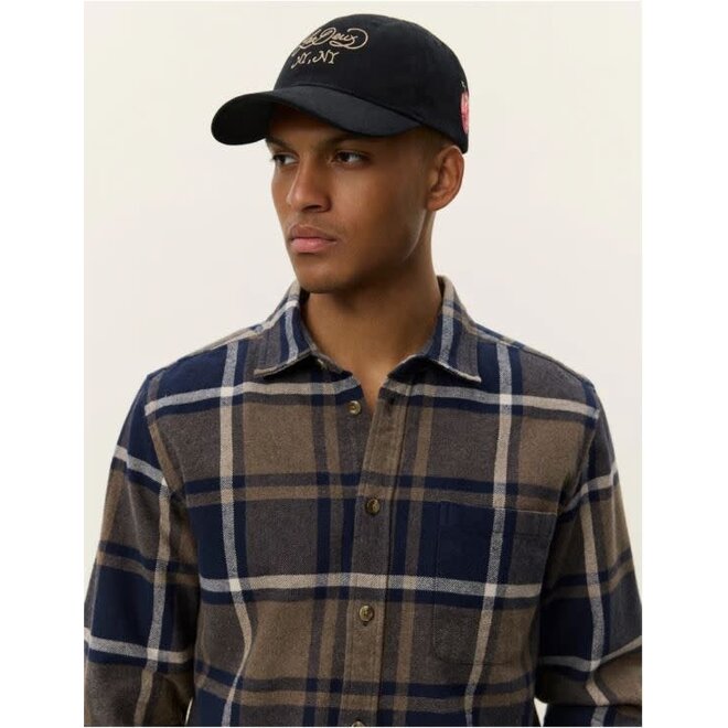 Jeremy Check Flannel Shirt in Dark Navy