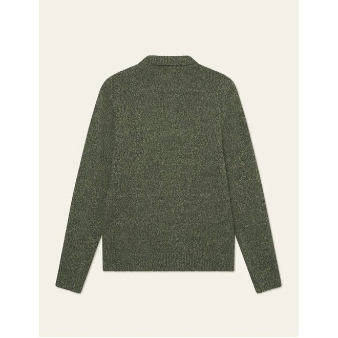 Billy Mouliné Knitted Polo in Woodbine