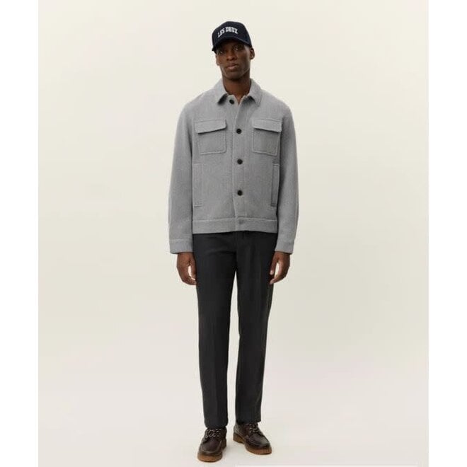 Nash Twill Wool Jacket in Grey Melange