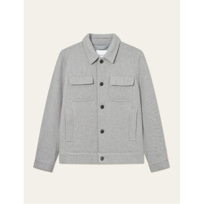 Nash Twill Wool Jacket in Grey Melange
