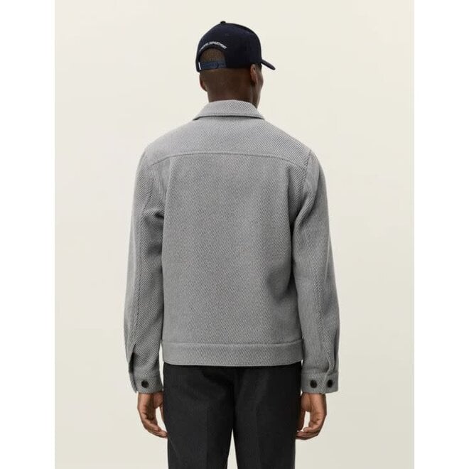 Nash Twill Wool Jacket in Grey Melange