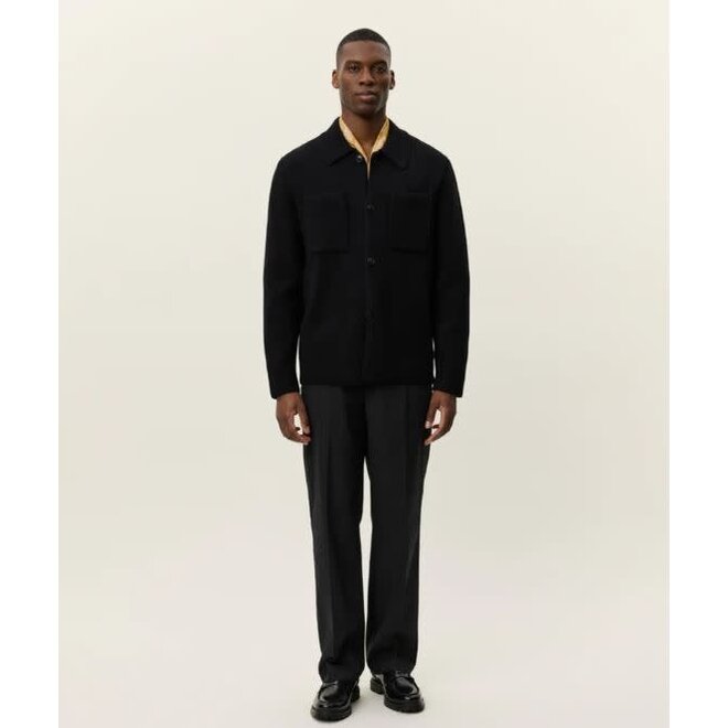 Fischer Cotton Milano Overshirt in Black