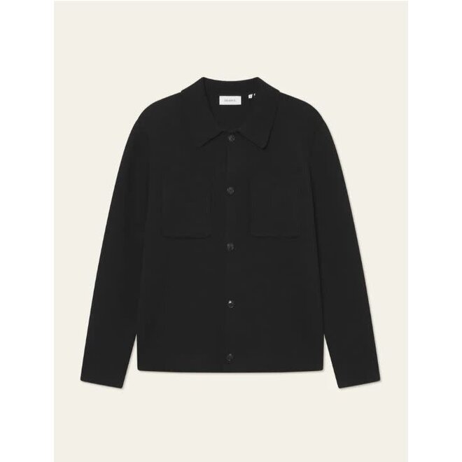 Fischer Cotton Milano Overshirt in Black