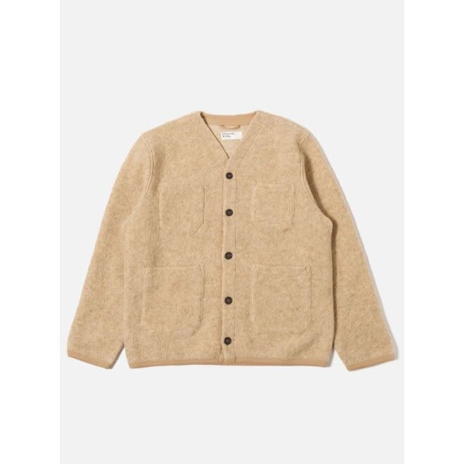 Wool Fleece Cardigan in Fawn