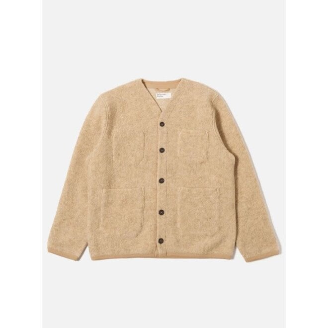 Wool Fleece Cardigan in Fawn