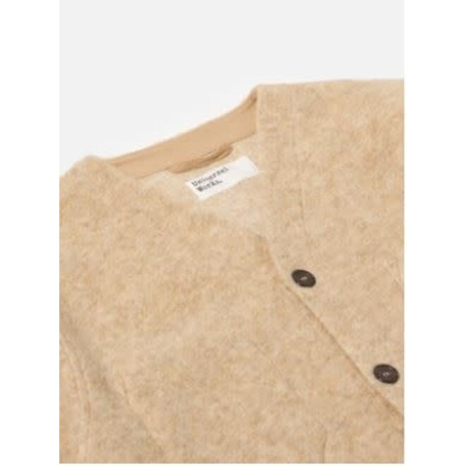 Wool Fleece Cardigan in Fawn