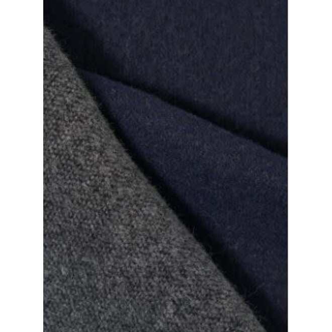 Double Sided Scarf in Navy/Mid Grey