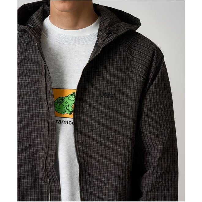 Northside Plaid Hooded Jacket in Deep Brown